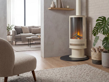 Acantha Orbit Cylinder Electric Stove with Remote in Cream 11382