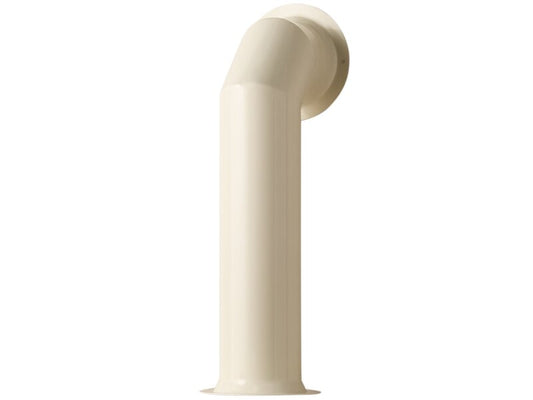 Acantha Tall Angled Decorative Metal Stove Pipe - Cream