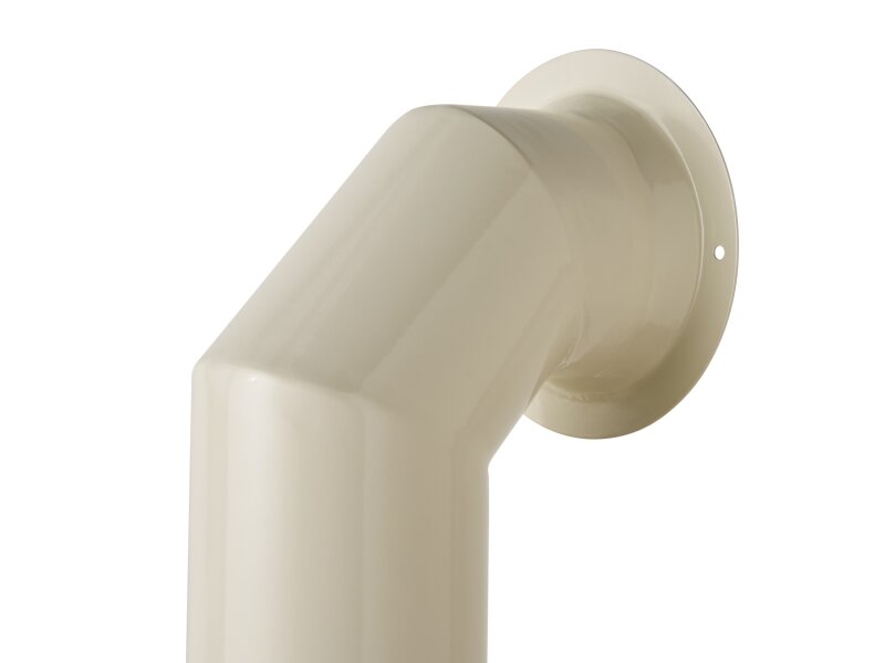 Acantha Tall Angled Decorative Metal Stove Pipe - Cream