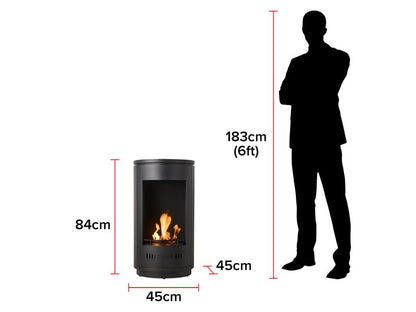 Sureflame Barila Bio Ethanol Stove in Matte Black