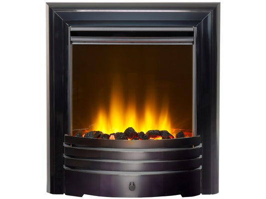 Acantha Amara Coal or Pebbles Electric Fire in Black Nickel with Remote Control