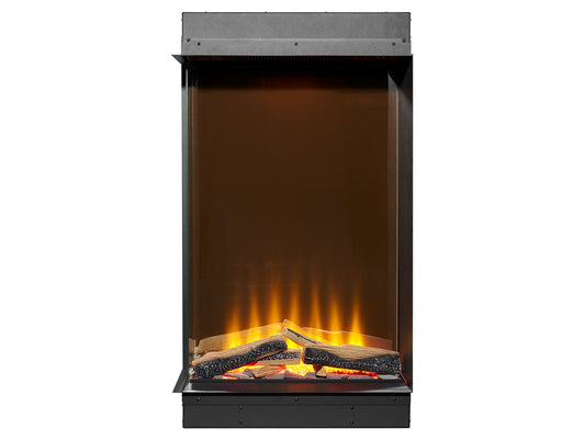 Acantha Aspire 50 Portrait Corner View Electric Media Wall Fire