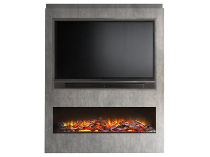 Acantha Athena Pre-Built Concrete Effect Fully Inset Media Wall with TV & Media Recess