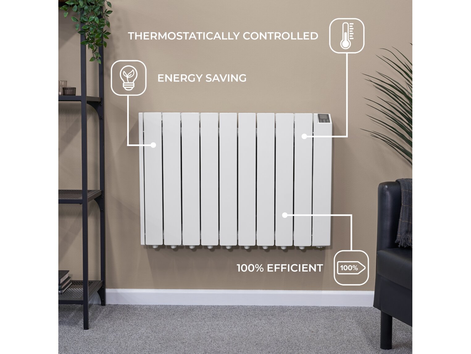 Adam Alba Radiator Adam Alba Oil-Filled 1500W Electric Radiator in White 10578 – Fireplace ...
