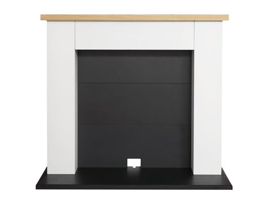 Adam Chester Electric Stove Fireplace in Pure White & Black, 39 Inch