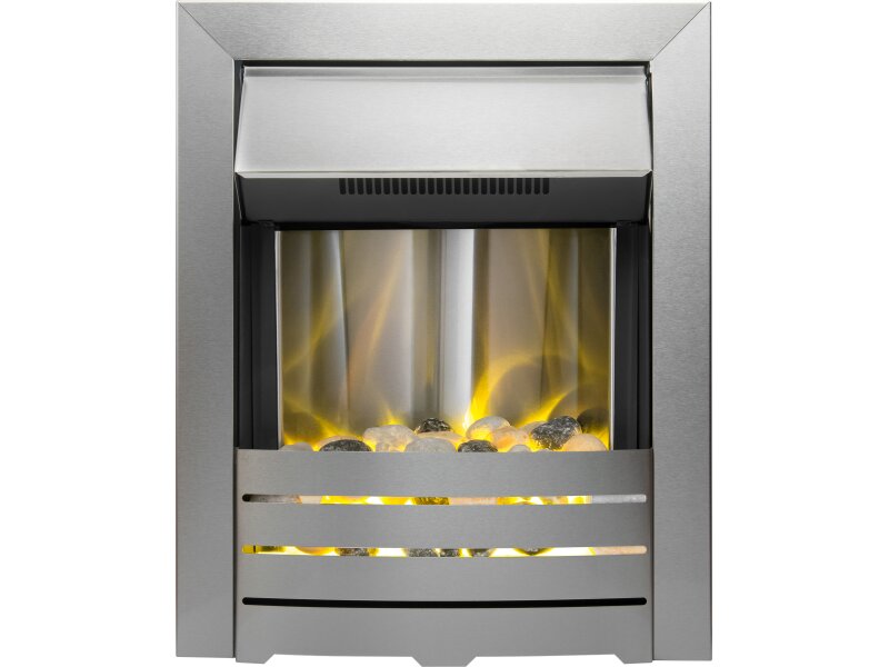 Adam Helios Remote Control Electric Fire in Brushed Steel