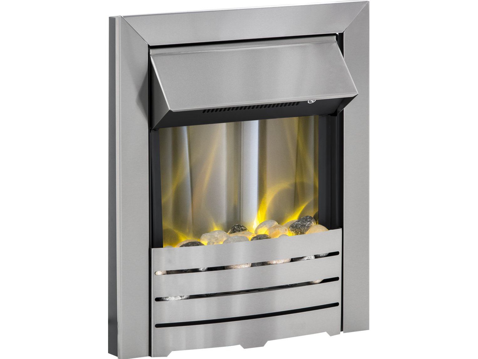 Adam Helios Electric Inset Fire Heater Brushed Steel - NEW Clearance Second