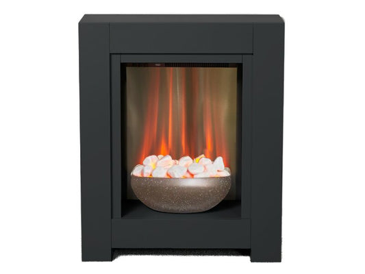 Adam Monet Fireplace Suite in Black with Electric Fire, 23 Inch