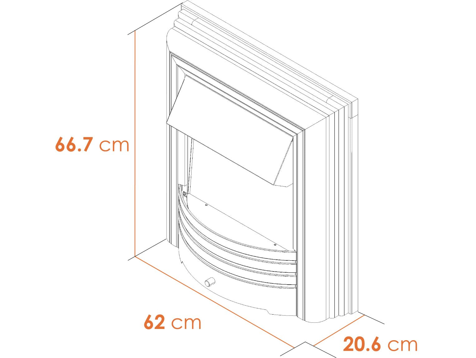 Adam York Freestanding Electric Fire Dimensions