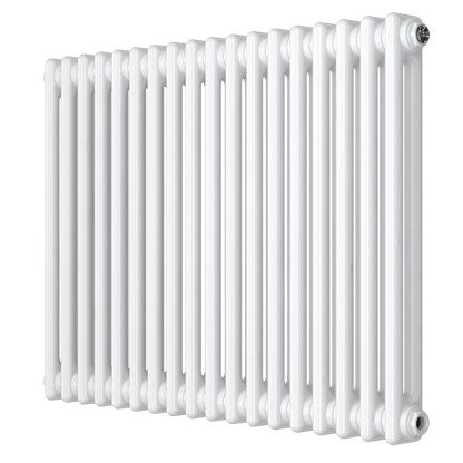 White Horizontal 2 Column Traditional Radiator 600 x 830mm - Nambi