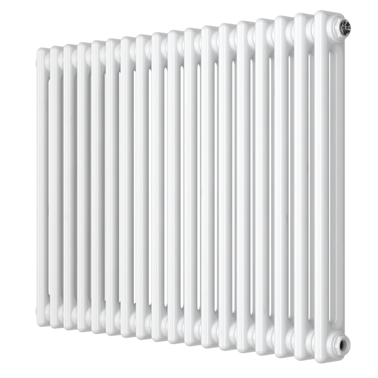 White Horizontal 2 Column Traditional Radiator 600 x 830mm - Nambi