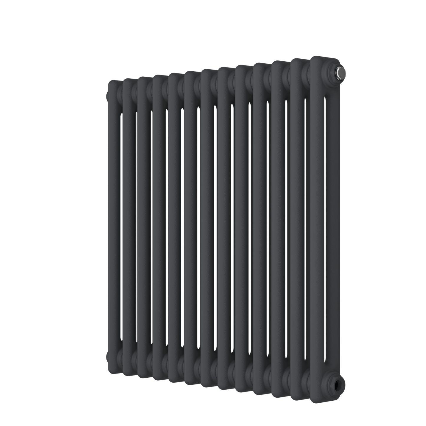 Anthracite Horizontal 2 Column Traditional Radiator 600 x 605mm - Nambi
