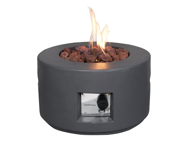 Field & Flame Canna Gas Fire Pit in Charcoal Grey