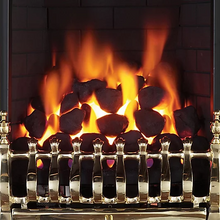 Load image into Gallery viewer, Focal Point Blenheim full depth Brass effect Manual control Gas Fire
