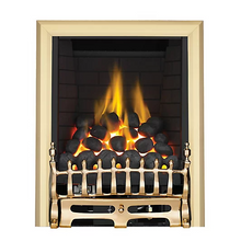 Load image into Gallery viewer, Focal Point Blenheim full depth Brass effect Manual control Gas Fire

