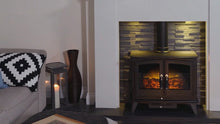 Load and play video in Gallery viewer, Adam Woodhouse Electric Stove Pure White + Straight Stove Pipe Pure White
