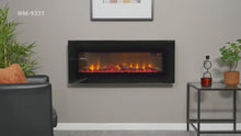 Load and play video in Gallery viewer, Sureflame WM-9331 Electric Wall Mounted Fire with Remote in Black, 42 Inch NEW

