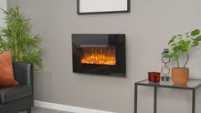 Load and play video in Gallery viewer, Sureflame WM-9334 Electric Wall Mounted Fire with Remote in Black, 26 Inch

