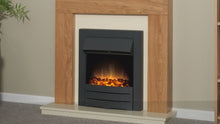 Load and play video in Gallery viewer, Adam Chessington Fireplace Suite Oak + Colorado Electric Fire Black, 48&quot;
