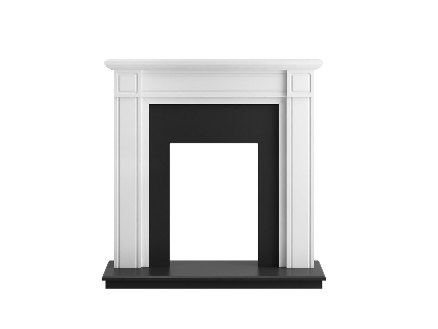 Adam Georgian Fireplace in Pure White and Black, 39 Inch