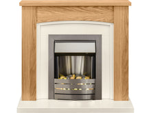 Load image into Gallery viewer, Adam Chilton Fireplace Suite in Oak with Helios Electric Fire in Brushed Steel, 39 Inch
