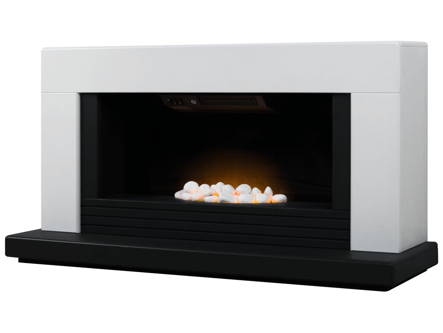 Adam Carrera Pure White & Charcoal Grey Fireplace , 48"