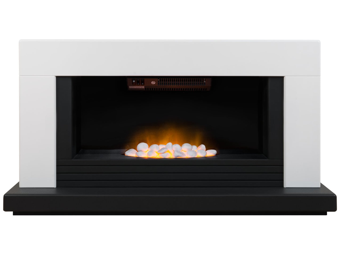 Adam Carrera Fireplace Suite in Pure White & Charcoal Grey, 48 Inch