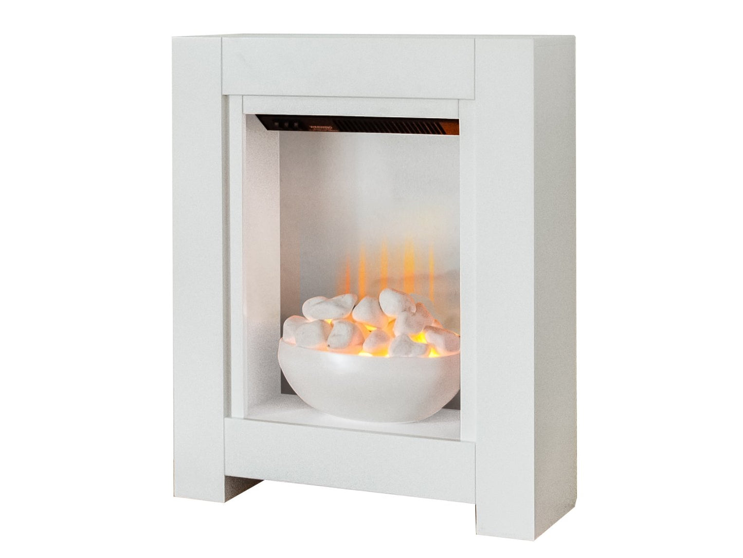 Adam Monet Fireplace Suite Pure White + Electric Fire, 23"
