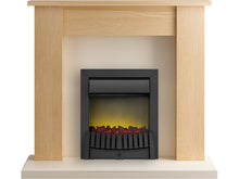 Load image into Gallery viewer, Adam New England Fireplace Suite in Oak with Elan Electric Fire in Black, 48 Inch
