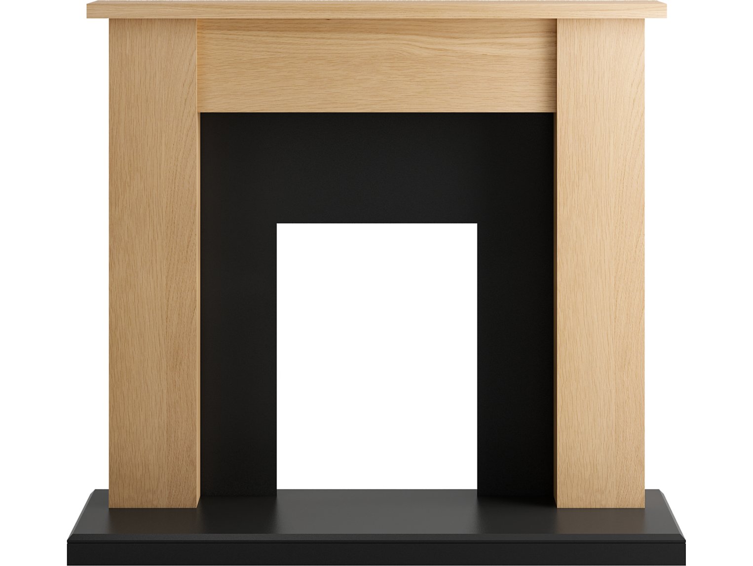 Adam New England Fireplace in Oak and Black, 48 Inch