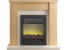 Load image into Gallery viewer, Adam Solus Fireplace Suite in Oak with Blenheim Electric Fire in Black, 39 Inch
