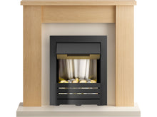 Load image into Gallery viewer, Adam Solus Fireplace Suite in Oak with Helios Electric Fire in Black, 39 Inch
