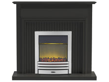 Load image into Gallery viewer, Adam Westminster Fireplace in Black with Eclipse Electric Fire in Chrome, 48 Inch

