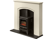 Load image into Gallery viewer, Adam Rotherham Stove Suite Stone Effect + Hudson Electric Stove Black, 48&quot;
