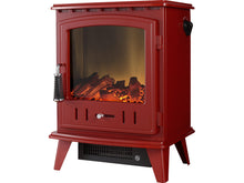 Load image into Gallery viewer, Adam Aviemore Electric Stove Red Enamel + Straight Stove Pipe
