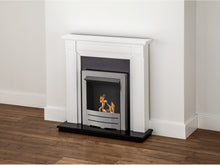 Load image into Gallery viewer, Adam Georgian Fireplace Suite Pure White + Colorado Bio Ethanol Fire Brushed Steel, 39&quot;
