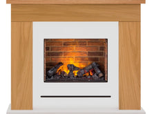 Load image into Gallery viewer, Adam Stockholm Optimyst Fireplace Suite in Oak &amp; Cream, 48 Inch
