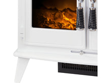 Load image into Gallery viewer, Adam Woodhouse Electric Stove Pure White + Angled Stove Pipe Black
