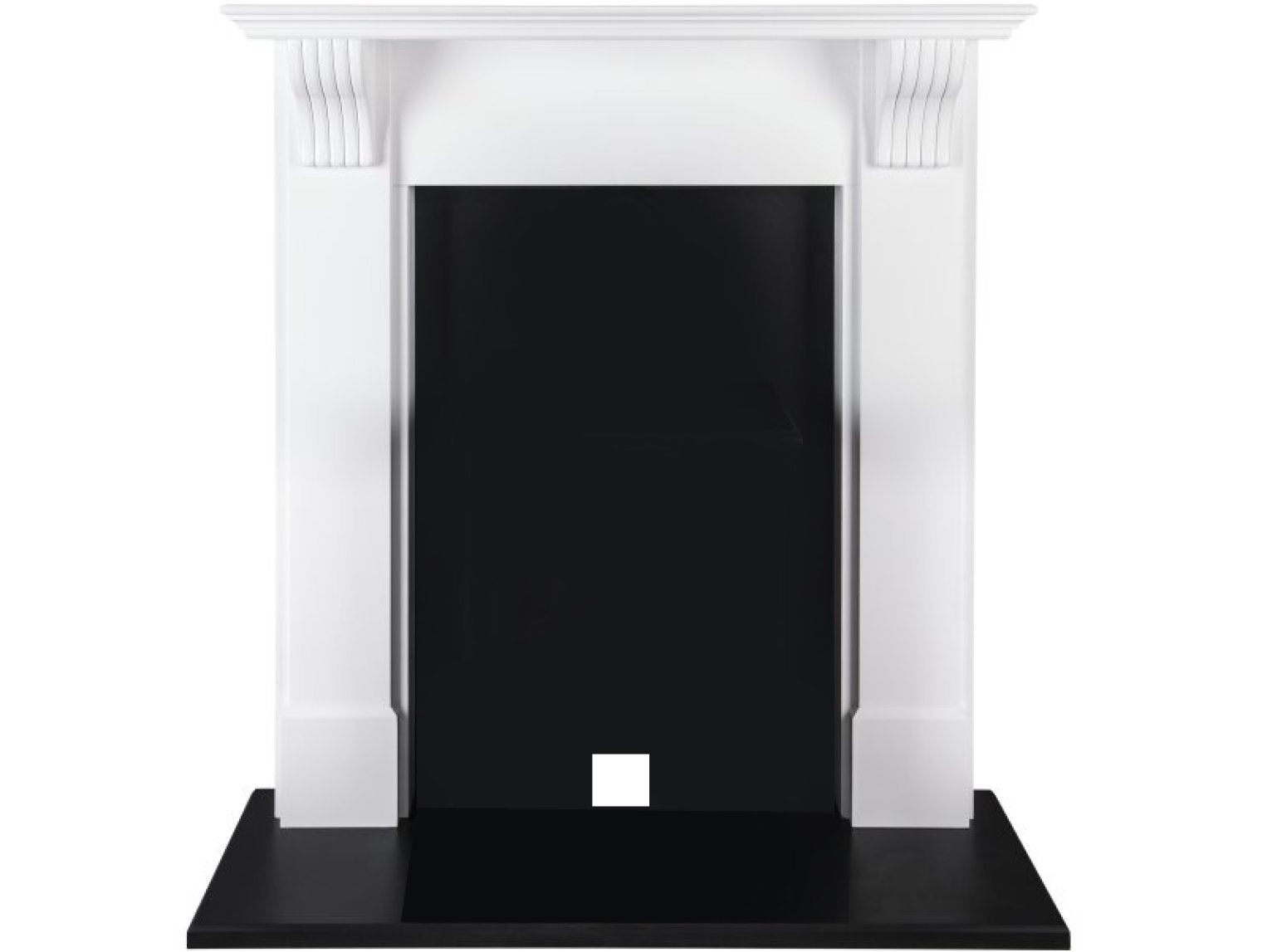 Adam Harrogate Stove Fireplace in Pure White and Black, 39 Inch