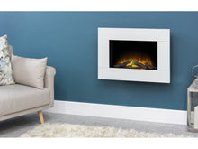 Load image into Gallery viewer, Adam Carina Electric Wall Mounted Fire + Logs &amp; Remote Control Pure White, 32&quot;
