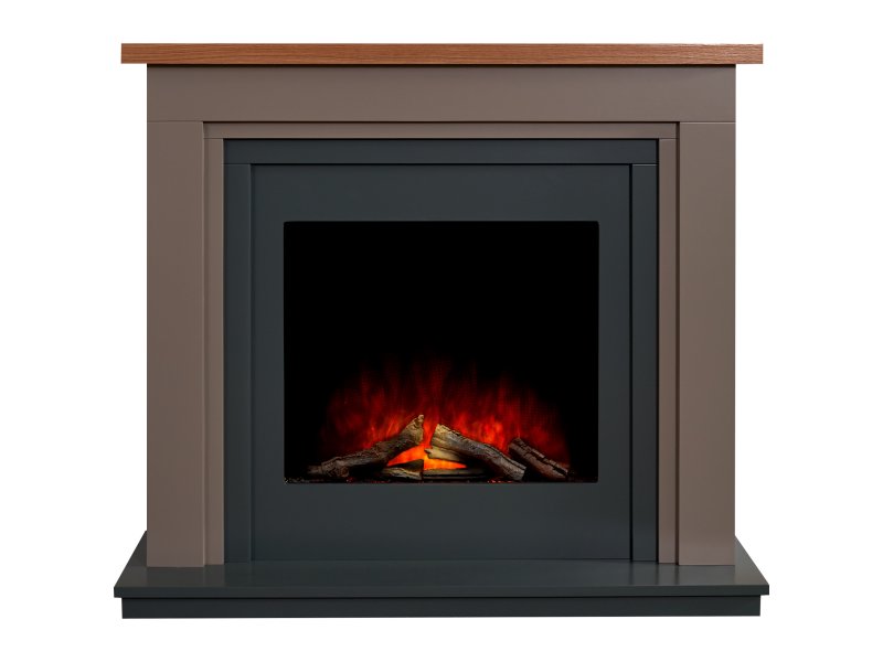Adam Neston Electric Fireplace Suite in Charcoal Grey, 44 Inch