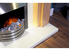 Load image into Gallery viewer, Adam Beaumont Fireplace Suite Oak &amp; Cream + Comet Electric Fire Brushed Steel, 48&quot;
