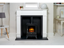 Load image into Gallery viewer, Adam Oxford Stove Suite Pure White + Aviemore Electric Stove Black, 48&quot;
