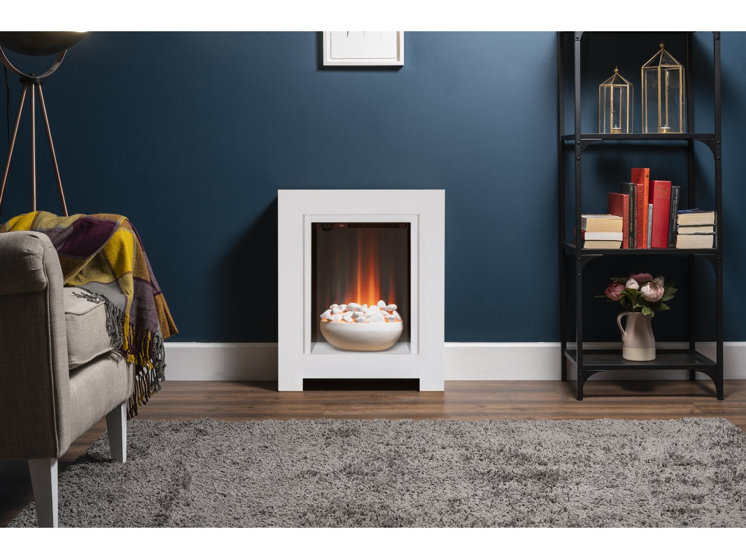 Adam Monet Fireplace Suite Pure White + Electric Fire, 23"
