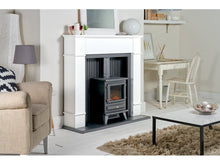 Load image into Gallery viewer, Adam Oxford Stove Suite Pure White + Hudson Electric Stove Black, 48&quot;
