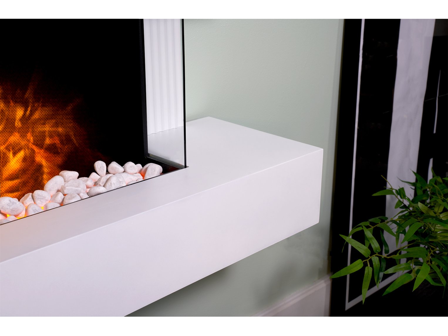 Adam Manola Pure White Wall Mounted Electric Fire Suite