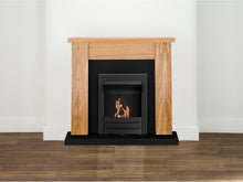 Load image into Gallery viewer, Adam New England Fireplace Suite Oak &amp; Black + Colorado Bio Ethanol Fire Black 48 inch
