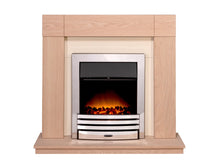 Load image into Gallery viewer, Adam Malmo in Oak &amp; Black/Cream with Eclipse Electric Fire in Chrome, 39 Inch
