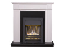 Load image into Gallery viewer, Adam Georgian Fireplace Suite in Pure White with Helios Electric Fire in Black, 39 Inch
