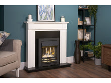Load image into Gallery viewer, Adam Georgian Fireplace Suite Pure White + Helios Electric Fire Black, 39&quot;
